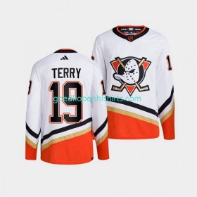 Anaheim Ducks Troy Terry 19 Adidas 2022-2023 Reverse Retro Wit Authentic Shirt - Mannen